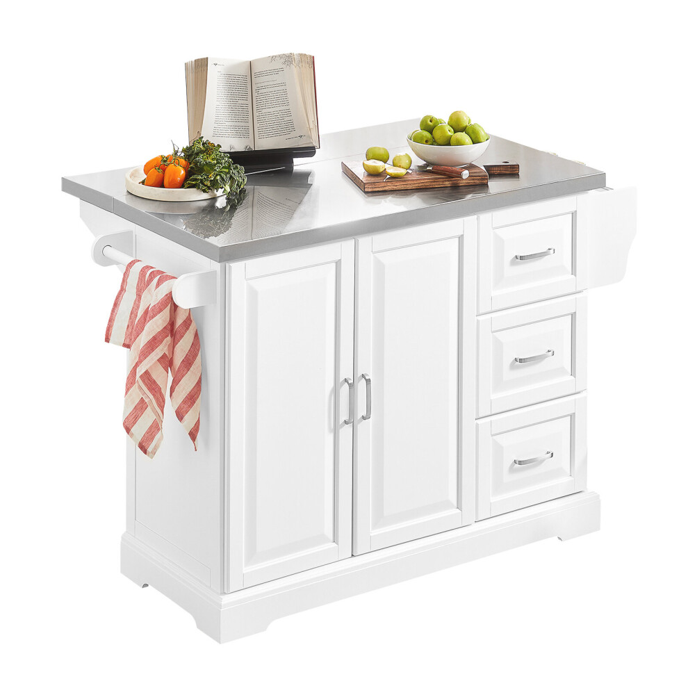 SoBuy FKW41-ST, Extendable Kitchen Island Kitchen Cabinet with Worktop