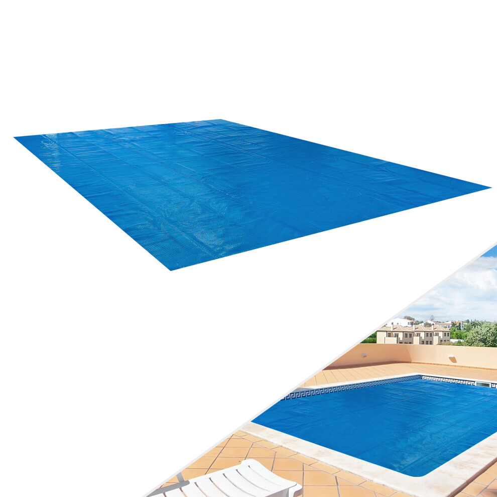 Arebos Solar Pool Cover in different sizes | round or rectangular | blue | 400 micron | 20 x 13 ft (6 x 4 m)