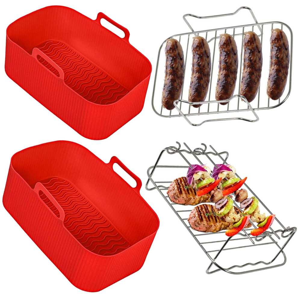 Spares2go Basket Racks For Swan Air Fryer Duo Digital 8L Drawer Liner Pot Shelf Set