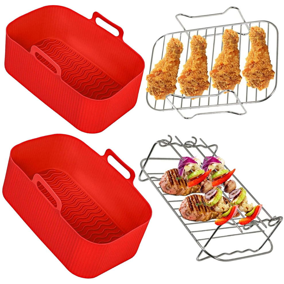 Spares2go Basket Racks For Instant Vortex Air Fryer Plus 7.6L Drawer Liner Pot Shelf Set