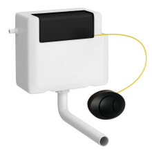 Dual Flush Concealed Toilet Cistern, Pipe & Cable Matt Black Push Button