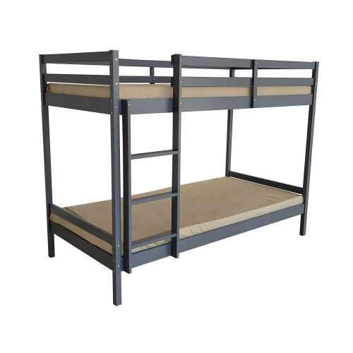 3FT Grey Frame Mecor Bunk Bed in Natural Pine Grey White on OnBuy