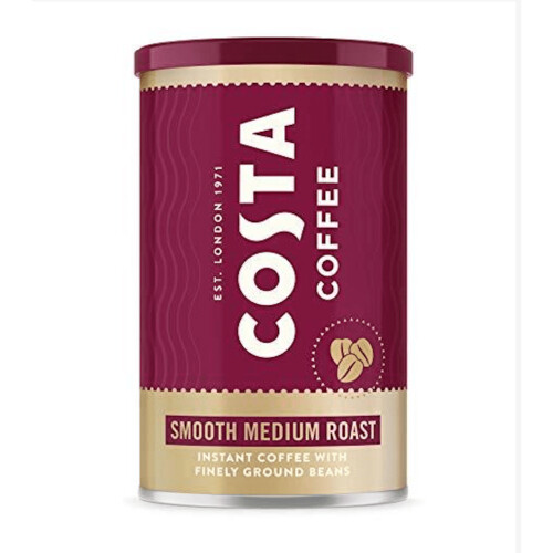 Costa Coffee Costa Coffee Smooth Medium Roast Coffee Finely Ground Beans 6x100g 1