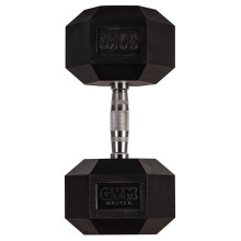 (30 kg, Single) GYM MASTER Hex Dumbbells Rubber Encased 1-30kg Cast Iron Weight Lift Set Pair
