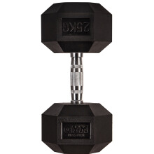 (25 kg, Single) GYM MASTER Hex Dumbbells Rubber Encased 1-30kg Cast Iron Weight Lift Set Pair
