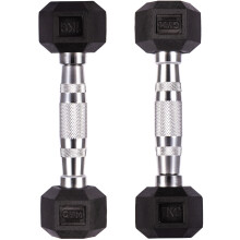 (1 kg, Pair) GYM MASTER Hex Dumbbells Rubber Encased 1-30kg Cast Iron Weight Lift Set Pair