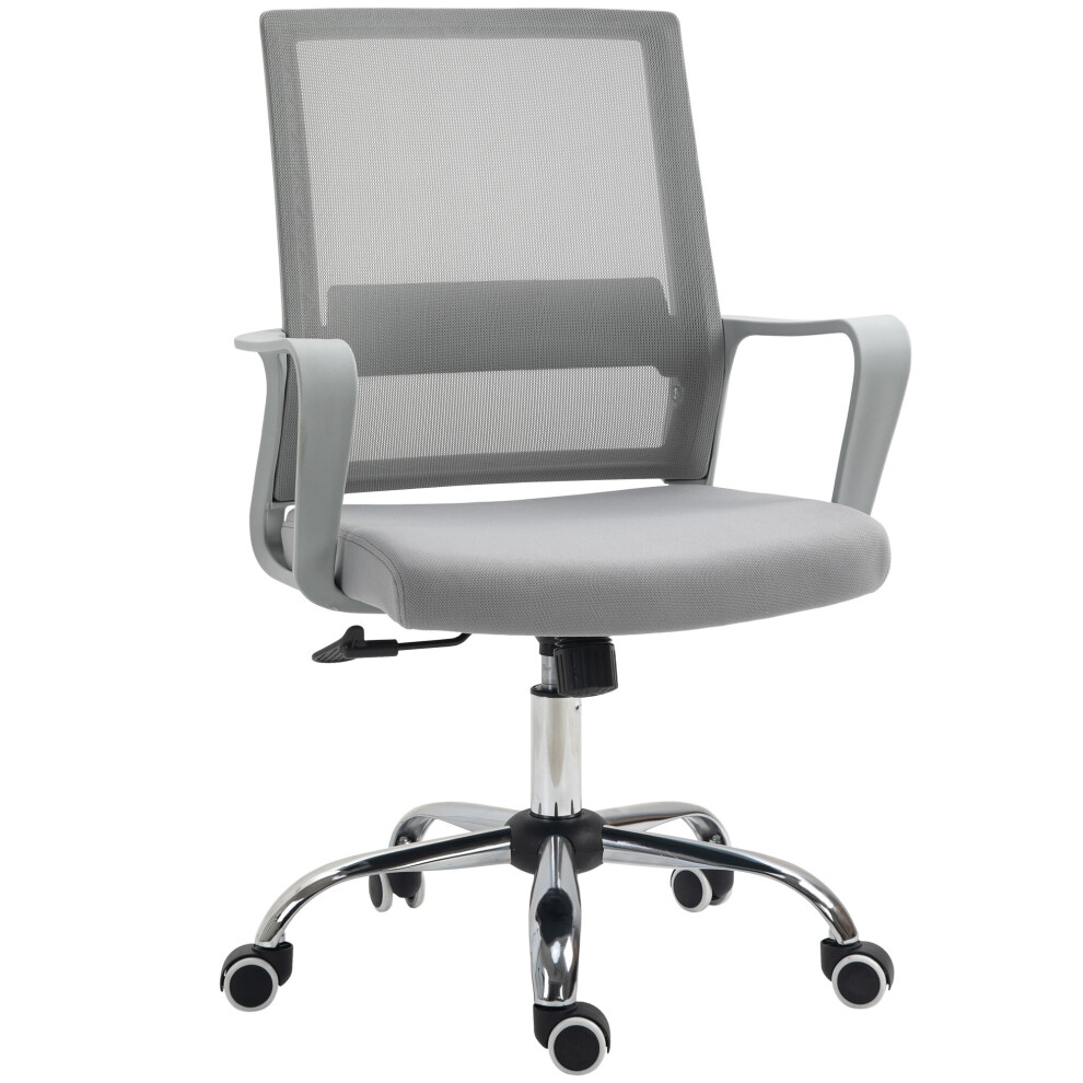 Vinsetto Mesh Office Chair 921-305V70GY, Grey - Adjustable 46-56cm, 360 Swivel, Padded Seat, Mesh Back, Five Castor Wheels-image-OPC-PB8MBKG-NEW