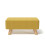 Living And Home Rectangular Tofu-shaped Footstool with Solid Wooden Legs Yellow 4
