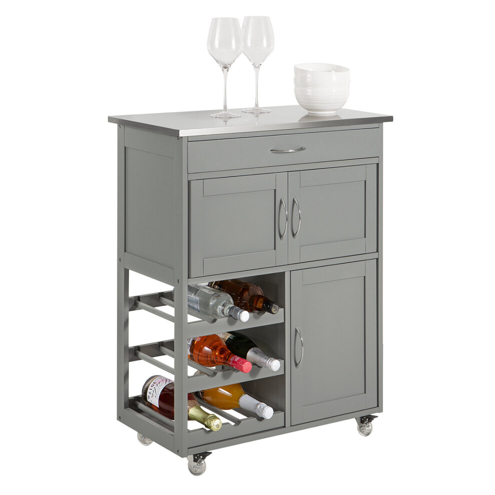 SoBuy FKW45-HG, Kitchen Storage Trolley Kitchen Cabinet with Worktop