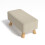 Living And Home Beige Linen Rectangular Footstool with Solid Pine Legs — Tofu-Shaped, Cushioned, Removable Cover 4