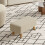 Living And Home Beige Linen Rectangular Footstool with Solid Pine Legs — Tofu-Shaped, Cushioned, Removable Cover 1
