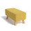 Living And Home Rectangular Tofu-shaped Footstool with Solid Wooden Legs Yellow 3
