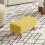 Living And Home Rectangular Tofu-shaped Footstool with Solid Wooden Legs Yellow 1