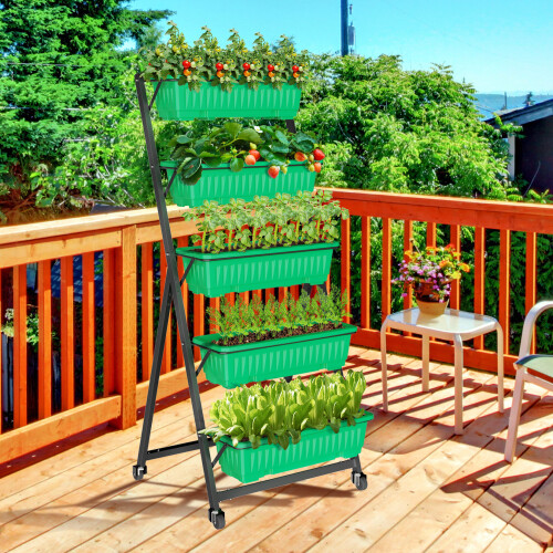 Vertikales Hochbeet mit Rolling Beet Pflanzgefäß für Gemüse und Blumen 2
