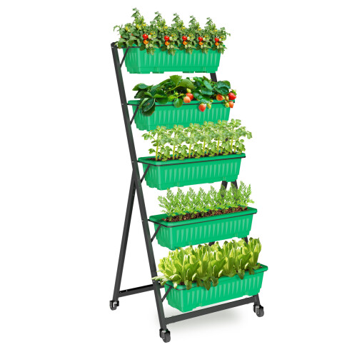 Vertikales Hochbeet mit Rolling Beet Pflanzgefäß für Gemüse und Blumen 1