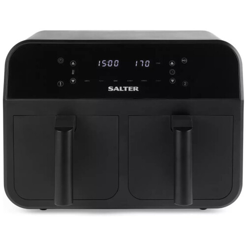 Salter EK4750BLK Dual Air Fryer - Double Drawer, 7.4L, 2400W - Black On ...