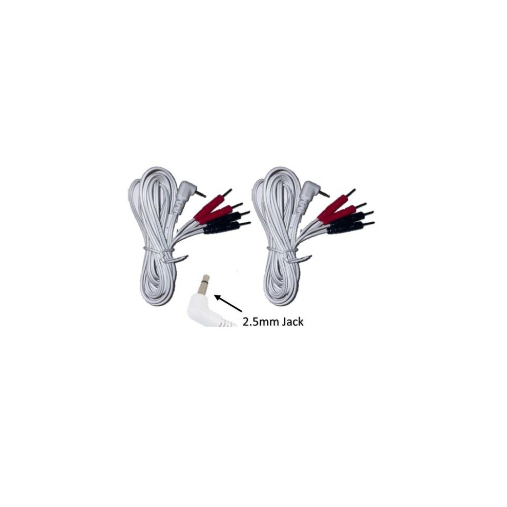 PAIR Of Leads For TENS/EMS Machines 2.5mm Connection 4-pin Connectors