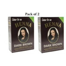 2 X Colour For Me Henna Powder Hair Colour Dark Brown 12X10g