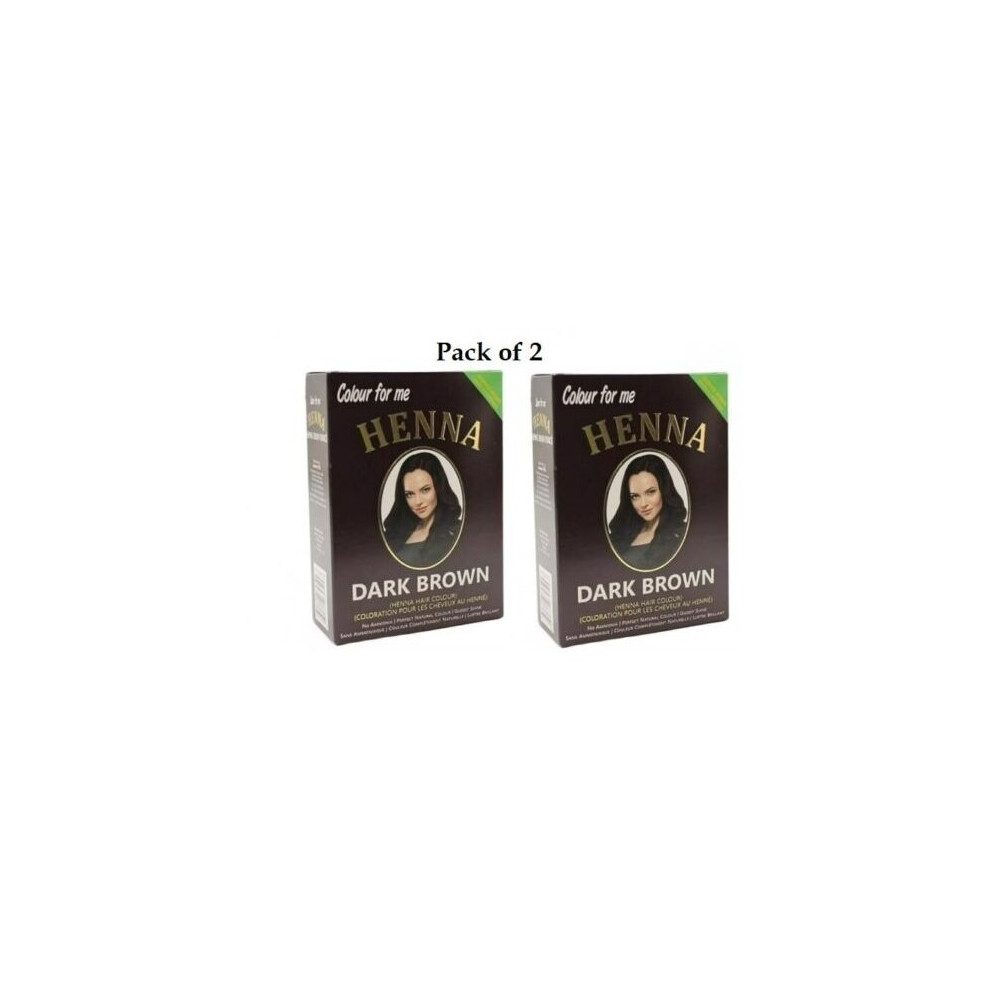 Colour For Me 2 X Henna Powder Hair Colour Dark Brown 12X10g Black,Brown