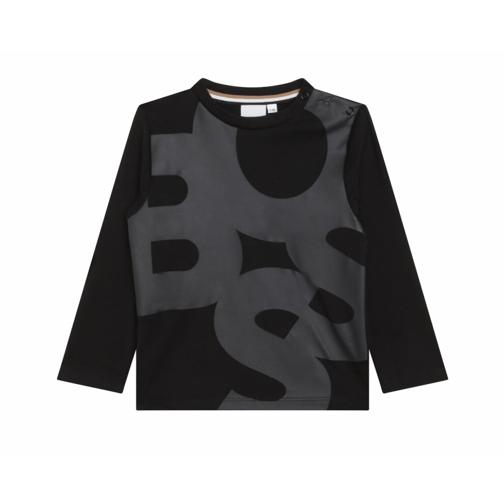 (9 Months) Hugo Boss Baby's J05953 Long Sleeve T-Shirt Black