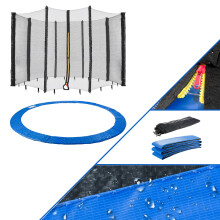 AREBOS Trampoline edge cover and net | 244, 305, 366, 396, 430, 460 and 490 cm | for 6 and 8 net poles | (366 cm, net for 8 poles)