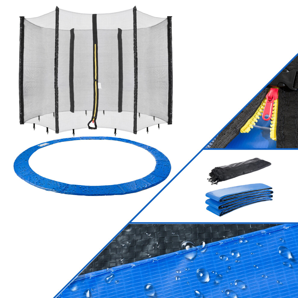 AREBOS Trampoline edge cover and net | 244 cm | for 6 net poles
