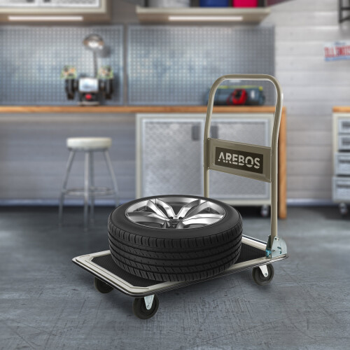 AREBOS Platform trolley - 150kg, black 2