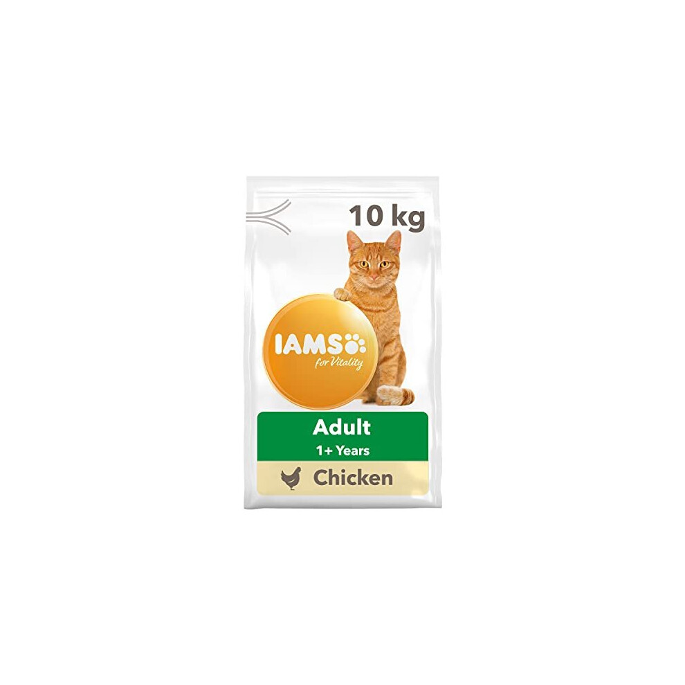 IAMS for Vitality dry cat food with chicken - dry food for cats aged 1-6 years, 10kg