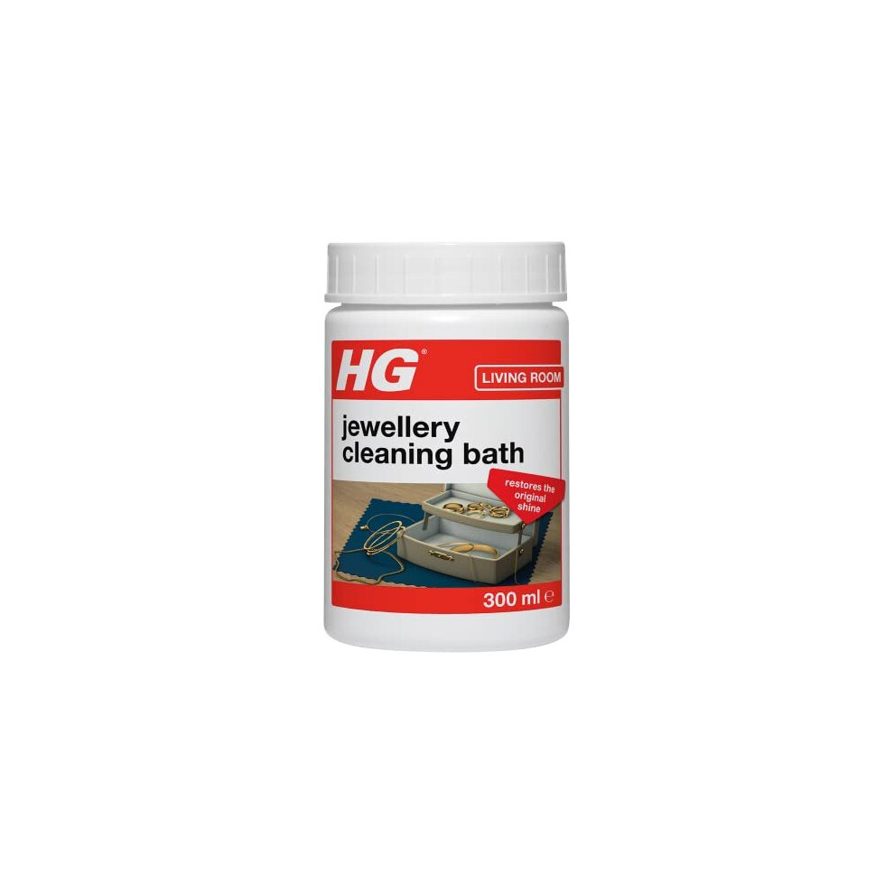 HG Jewellery Cleaning Bath, For Gold & Silver Fine Dress Jewellery, Gentle Easy To Use Cleaner Kit Restores Shine & Sparkle (300ml) - 437030106, White
