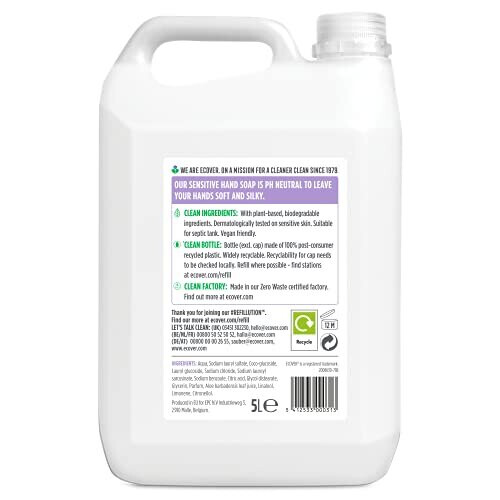 Ecover Ecover Hand Soap Refill, Lavender & Aloe Vera, 5L 1