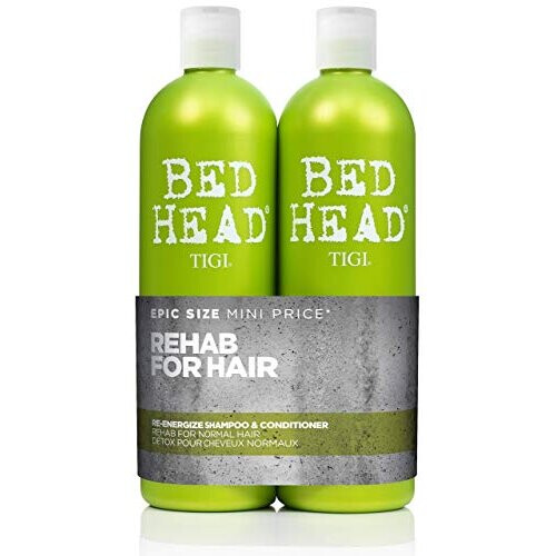 Bed Head by TIGI Re-Energise Daily Shampoo & Conditioner for Normal Hair, 2x750 ml - Revitalizing Daily Hair Care Duo