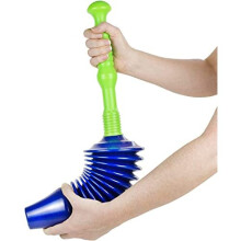 Luigi's - The World's Best Toilet Plunger | The Big, Blue & Green Unblocking Machine | Heavy Duty Unblocker with Unique Bellows Design | Clears &