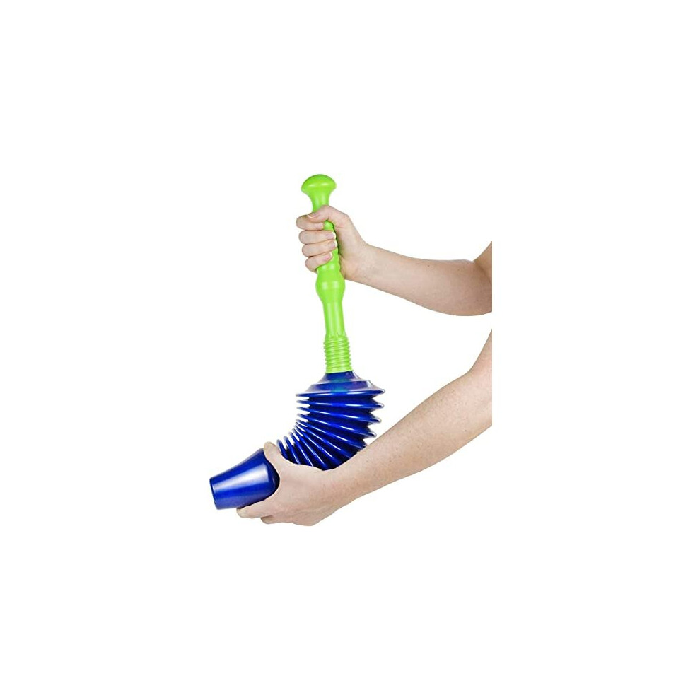 Luigi's - The World's Best Toilet Plunger | The Big, Blue & Green Unblocking Machine | Heavy Duty Unblocker with Unique Bellows Design | Clears &