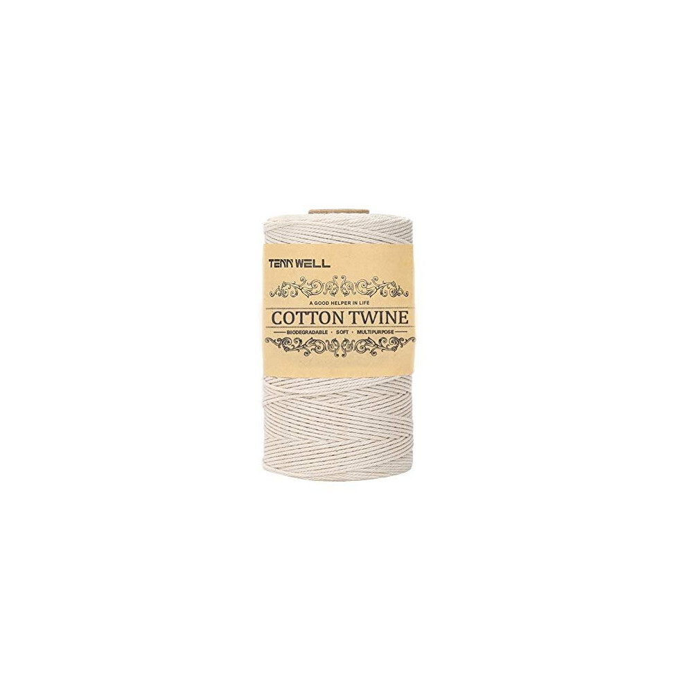 Tenn Well Butchers String, 656 Feet Strong Cotton Kitchen Twine Food Safe Oven Cooking String for Meat Trussing Tying, Chicken Roasting and Sausage