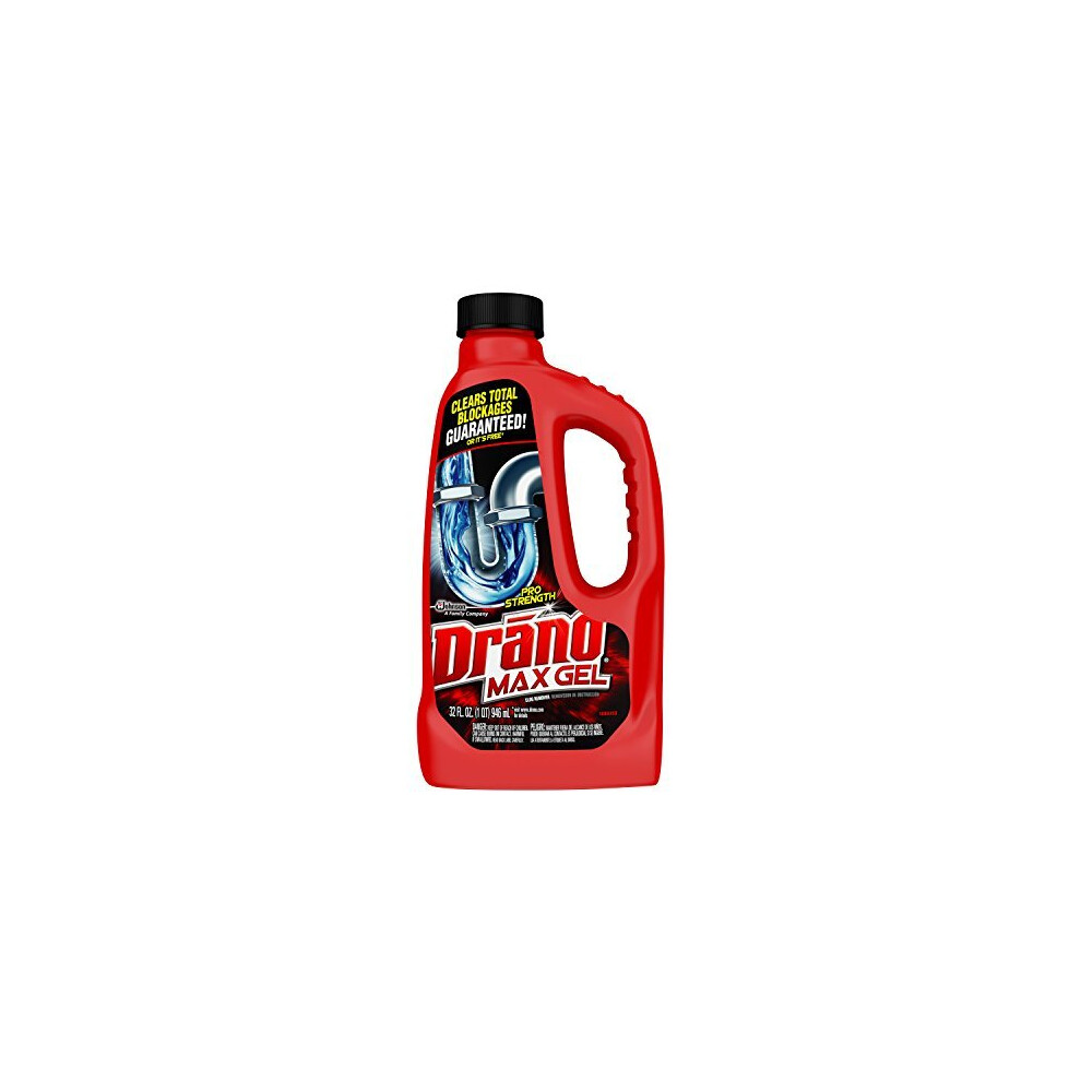 Drano Max Gel Dain Clog Remover and Cleaner for Shower or Sink Drains, Unclogs and Removes Hair, Soap Scum, Bloackages, 32 oz