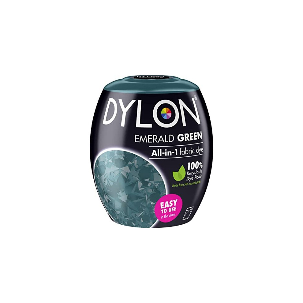 DYLON Washing Machine Fabric Dye Pod for Clothes & Soft Furnishings, 350g ? Emerald Green