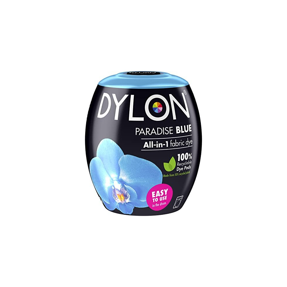 DYLON Washing Machine Fabric Dye Pod for Clothes & Soft Furnishings, 350g ? Paradise Blue