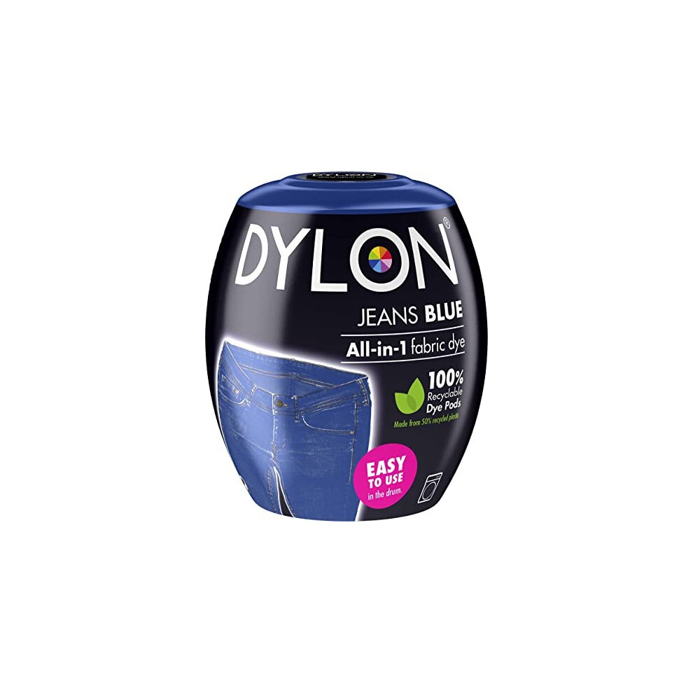 DYLON Washing Machine Fabric Dye Pod for Clothes & Soft Furnishings, 350g ? Jeans Blue