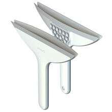 Inhouse Curved Squeegee Shower Squeegee with Suction Holder for Window Glass Mirror Bathroom Cleaning Shower Cleaning Tool for Shower Door with Dual