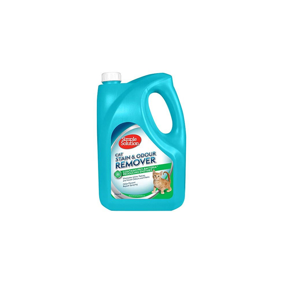 Simple Solution Cat Stain and Odour Remover | Enzymatic Cleaner with Pro-Bacteria Cleaning Power - 4 Litres