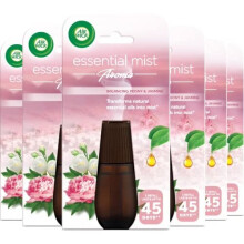 Airwick Essential Mist Refills, Essential Oil Diffuser Air Freshener Refills for Aromatherapy, Balancing Peony & Jasmine, Multipack of 6 x 45 days,