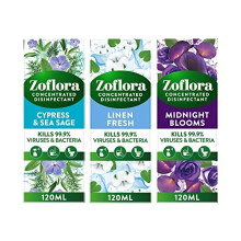 Zoflora Mixed Pack Assortment 12pc x 120ml, Concentrated 3-in-1 Multipurpose Disinfectant ? Fragrances May Vary Kills 99.9% of Bacteria & Viruses