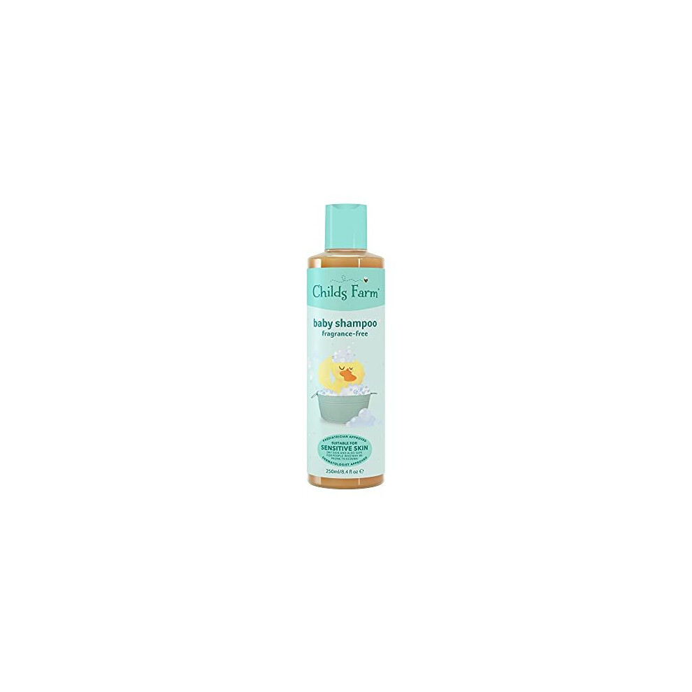 Childs Farm | Baby Shampoo 250ml | Unfragranced | Gently Cleanses Hair & Scalp | Suitable for Newborns with Dry, Sensitive & Eczema-prone Skin & Scalp