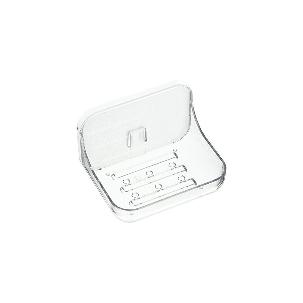 Addis 517872 Invisifix Bathroom Soap Dish holder, Translucent, 9.5 x 12 x 8 cm
