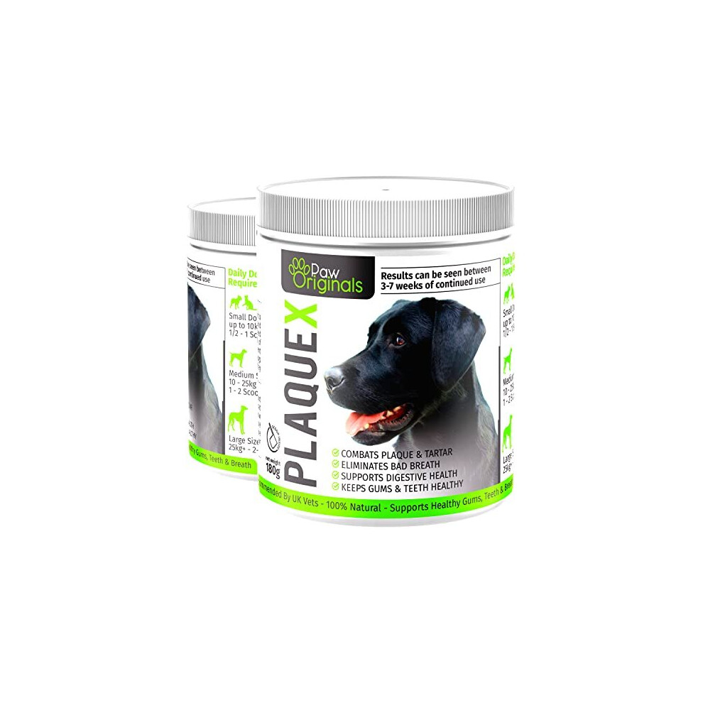 Paw Originals Plaque X 100% Natural Plaque Off & Tartar Remover For Dogs & Cats | Breath Freshener For Dogs, Cats & Pets | 180G | No Toothbrush &