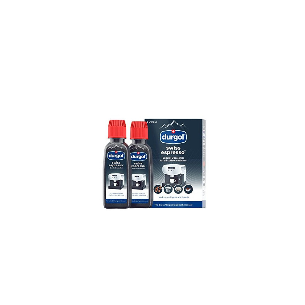 Durgol Swiss Espresso, Descaler and Decalcifier for All Brands of Espresso Machines and Coffee Makers, 4 x 125 ml (Pack of 4)