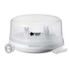 Tommee Tippee Steriliser, Microwave Steam Steriliser for Baby Bottles, 4-Minute Sterilisation Cycle (Pack of 1)