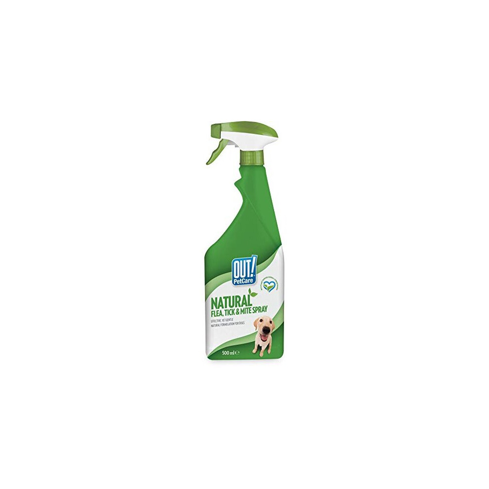 OUT! Natural Flea, Tick and Mite spray for Dogs, 500 ml