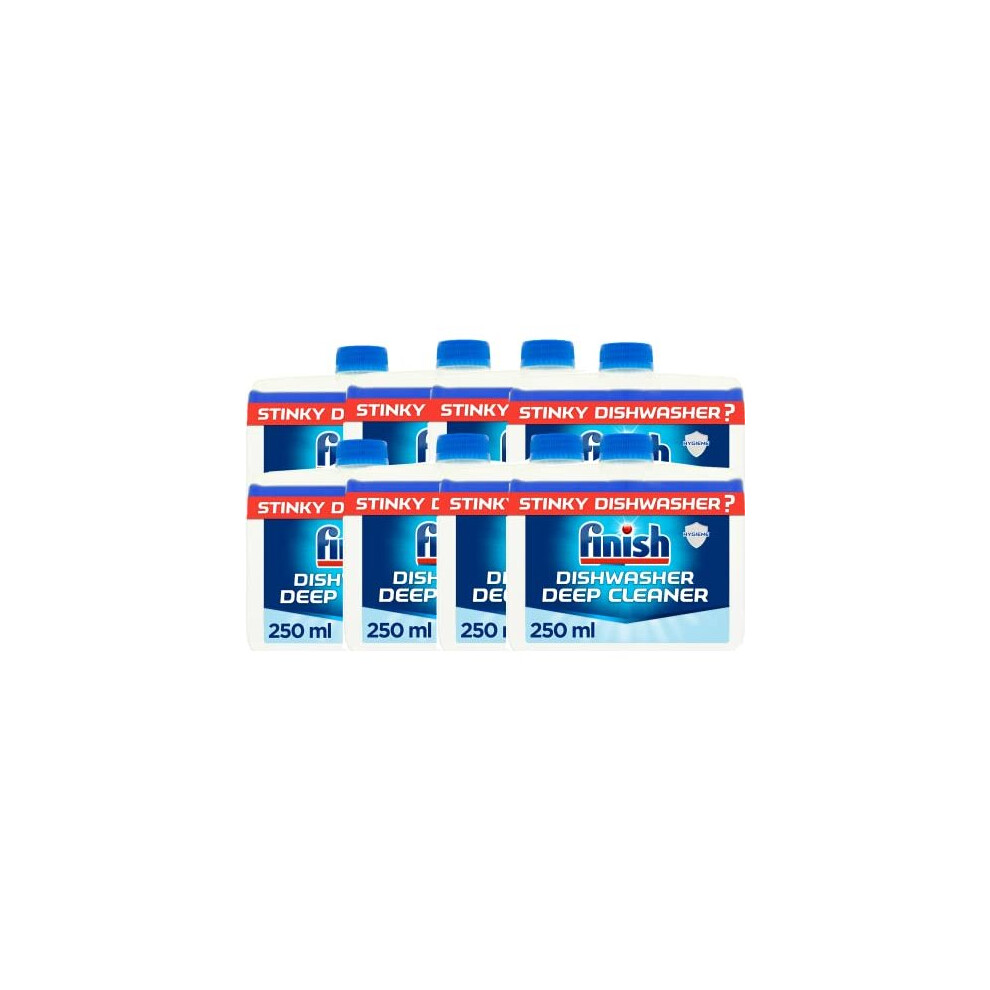 Finish Dishwasher Cleaner | Variant : REGULAR | Size: Pack of 8, 250ml each |Deep Cleans Dishwasher