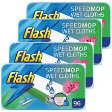 Flash Speedmop Wet Cloth Refills - Floor Cleaner, Wild Orchid Scent, 96 Count (24 x 4); 2x Thicker & Wetter, Built-in Scrubby Strip